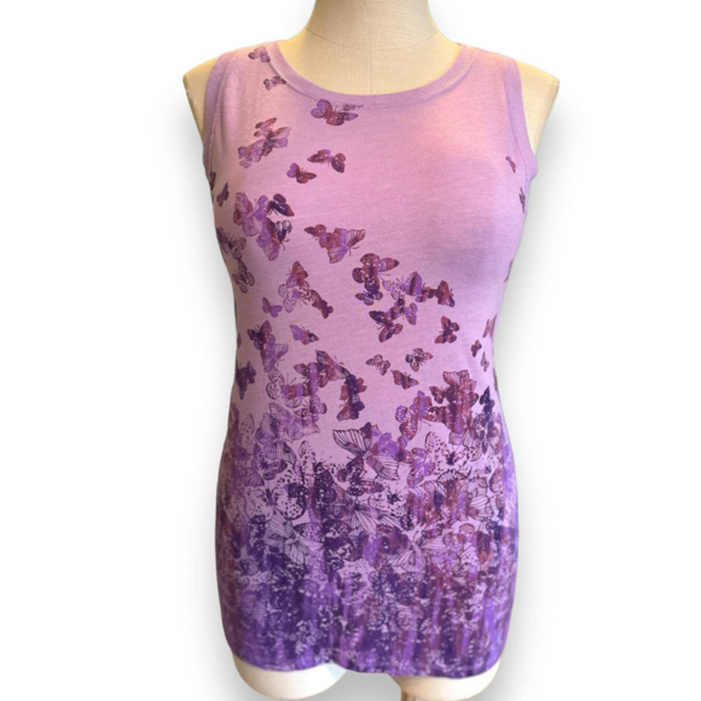 Torrid 2 (2X 18/20) Beautiful Purple‎ Butterfly Tattoo Triblend Jersey Tank Top